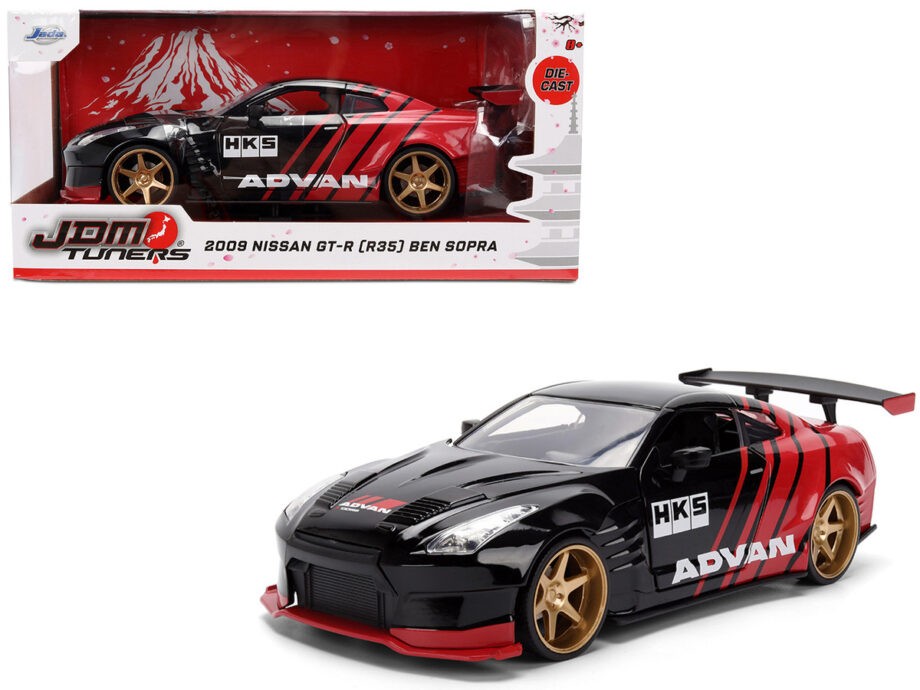 Jada 37022 JDM Tuners 2009 Nissan Skyline GT-R R35 Ben Sopra 1:24 Advan Black / Red