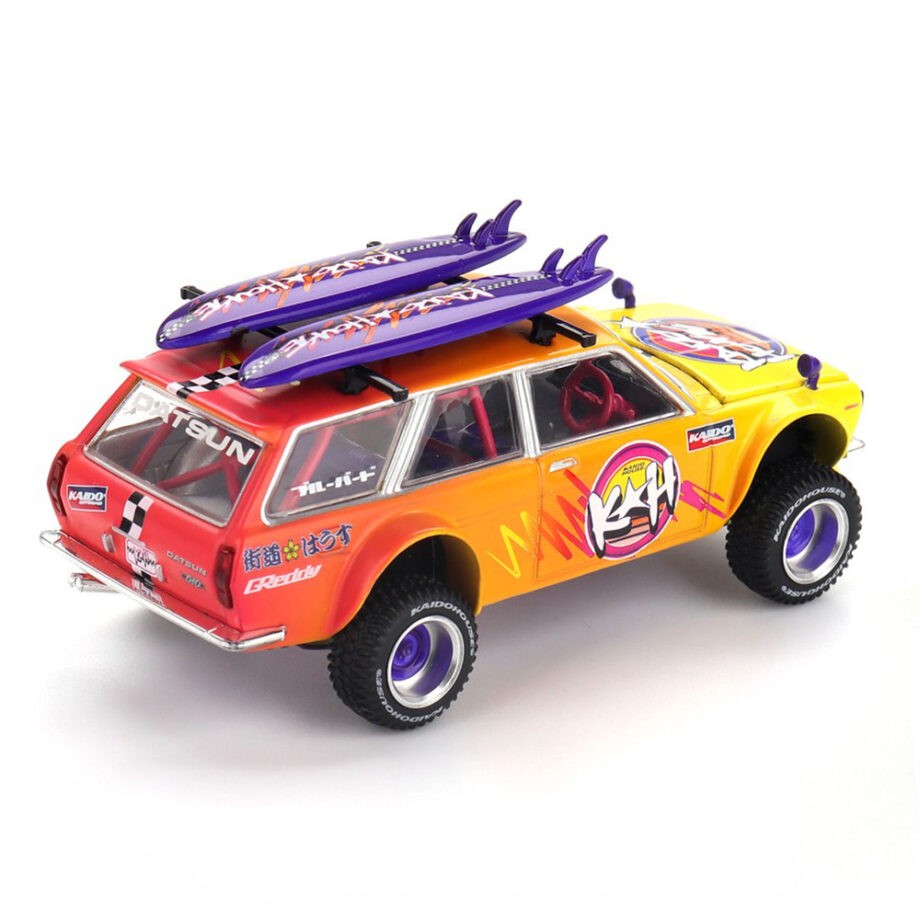 Mini GT x Kaido House KHMG210 Datsun KAIDO 510 Wagon 4×4 Kaido ISLANDS V1 1:64 Orange