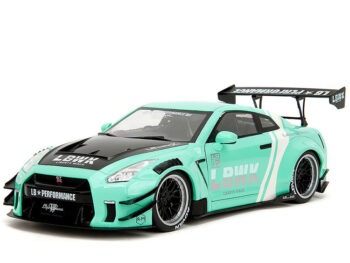 Jada 36382 Pink Slips Nissan Skyline GT-R R35 Type 2 LBWK Liberty Walk 1:18 Mint Green