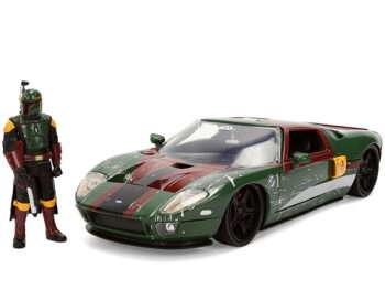Jada 36909 Star War 2005 Ford GT with Boba Fett Figure Weathered Green
