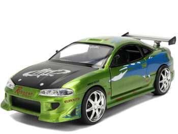 Jada 36817 25 Years of Fast & Furious Brian's Mitsubishi Eclipse 1:24 Green Brush Finish