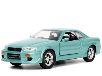 Jada 32586 25th Fast & Furious 25th Years Brian's Nissan Skyline GT-R R34 1:32 Turquoise