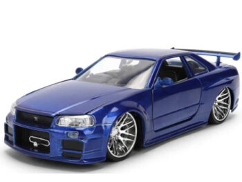 Jada 37704 25th Fast & Furious Brian's Nissan Skyline GT-R R34 1:24 Color Brush Blue