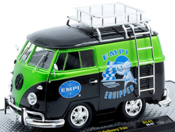 M2 Machines 40300 141 A 1960 Volkswagen Delivery Van EMPI EQUIPPED Custom 1:24 Black / Green