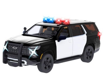 Motormax 79623 2025 Chevrolet Tahoe PPV 1:24 with Light and Sound Black / White
