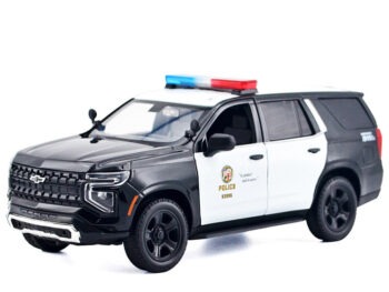 Motormax 79627 2025 Chevrolet Tahoe PPV Los Angeles Police Department 1:24 with Light and Sound Black / White