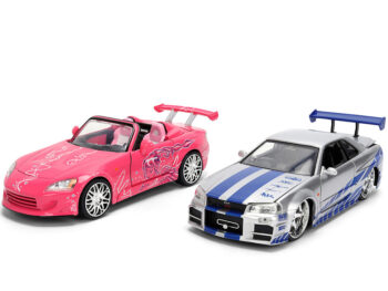 Jada 37543 25th Fast & Furious Brian's Nissan Skyline GT-R & Suki's Honda S2000 1:24 Set Orange & Pink