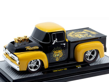 M2 Machines 40300 143 A 1956 Ford F-100 Pick Up Truck 1:24 Throttle Black / Yellow