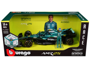 Bburago 18-28071 FA Formula F 1 Aston Martin AMR25 2025 1:24 with Figure #14 Fernando Alonso