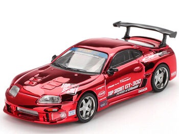 Mini GT MGT01132 Toyota Supra (A80) Top Secret GT-300 Top Secret 1:64 Red Chrome