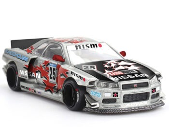 Mini GT x Kaido House KHMG197 Nissan Skyline GT-R (R34) Kaido Star Racing V1 1:64 Silver