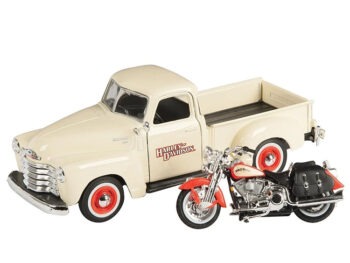 Maisto 32194 Harley Davidson 1950 Chevy 3100 Pick Up Truck & 2001 FLSTS 1:25 Cream
