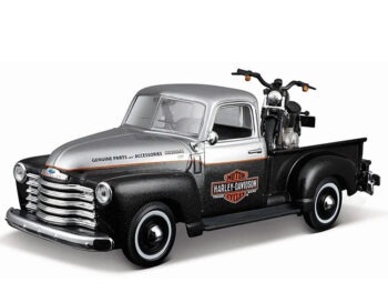 Maisto 32198 Harley Davidson 1950 Chevy 3100 Pick Up Truck & 1948 Panhead 1:25 Black / Silver