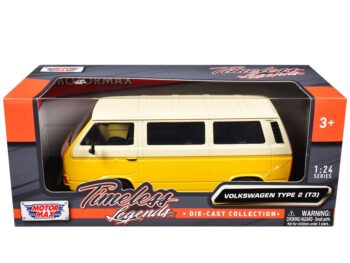 Motormax 79376 Volkswagen Type 2 T3 Van 1:24 Yellow / Beige