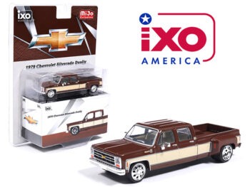 IXO Model IAPR1014 1979 Chevrolet Silverado C30 Crew Cab Dually Lowered 1:64 Cordova Brown / Santa Fe Tan