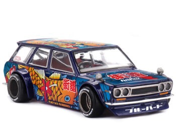 Mini GT x Kaido House KHMG248 Datsun KAIDO 510 Wagon Koi Wagon V1 1:64 Blue