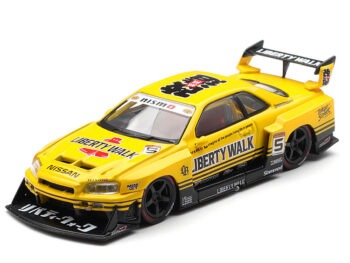 Mini GT MGT01182 LBWK Liberty Walk Nissan LB-ER34 Super Silhouette Skyline 1:64 Sport Yellow