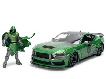 Jada 36993 Marvel 2024 Ford Mustang Dark Horse 1:24 with Doctor Doom Figure Green