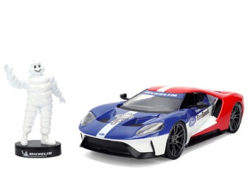 Jada 37628 2017 Ford GT 1:24 with Michelin Man Figure Red / White